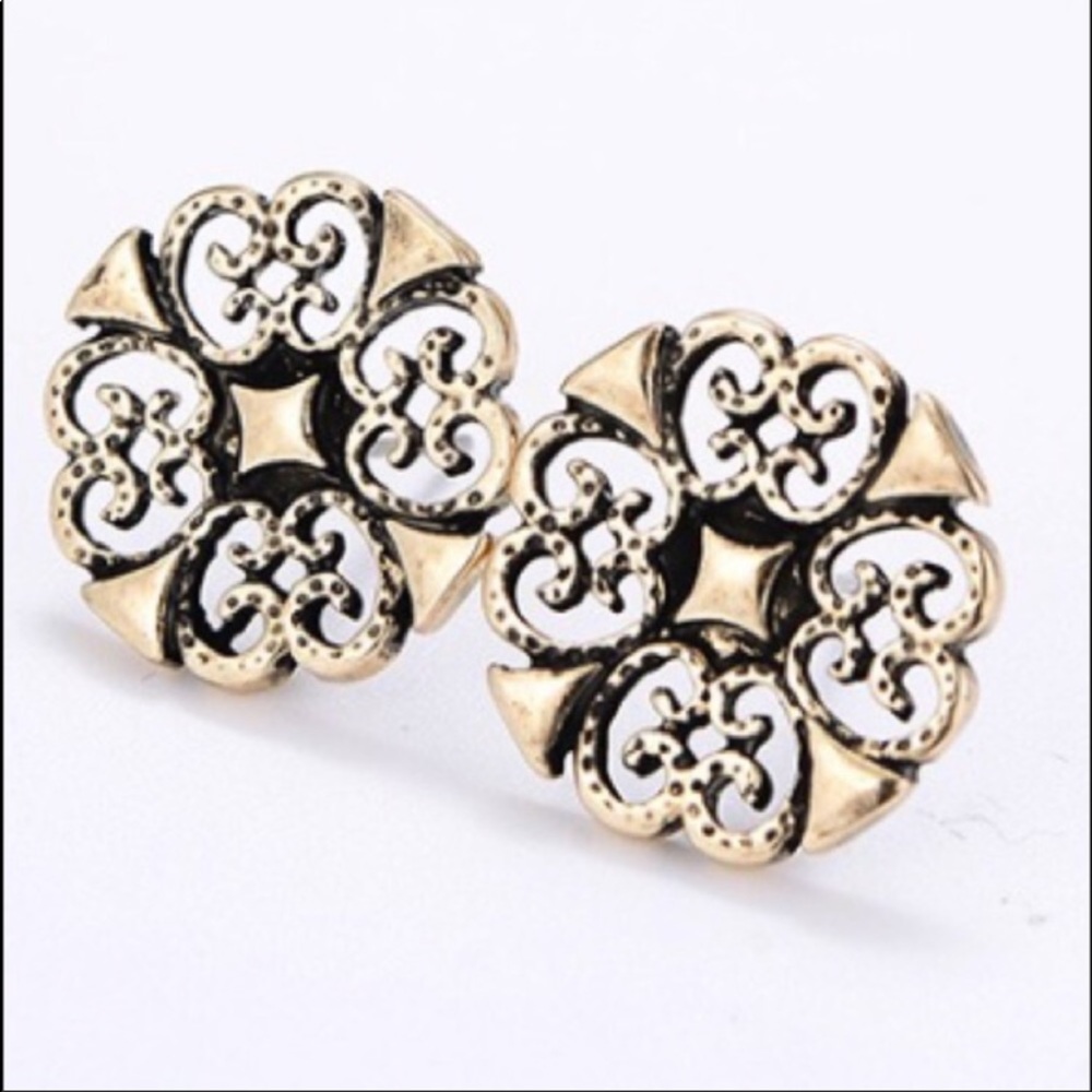 Gold Medallion Earrings